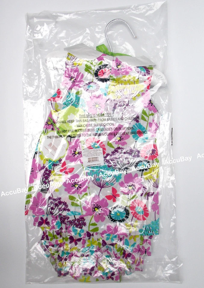 Vera Bradley 连衣裙和 Bloomers FLUTTERBY 3-6 个月蝴蝶花全新带标签 — 第 1/1 张图片