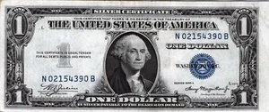 1935-C $1 Silver Certificate Us Legal Tender F-1608 - Picture 1 of 4