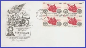 USA4 #1261 U/A ARTMASTER FDC BL4  Battle of New Orleans - Bild 1 von 1