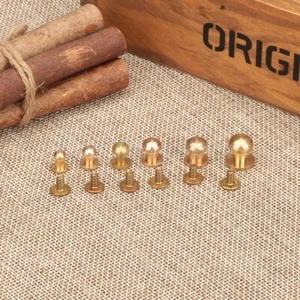 Parts Antique Brass Sewing Leather Screw Button Press Studs Belt Rivets - Picture 1 of 14