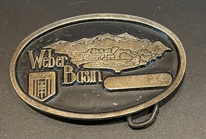 Fibbia cintura vintage AMWEST Casting Salt Lake City Utah Weber Basin Job Corps - Foto 1 di 2