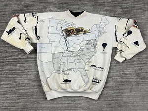 Vintage Civil War Sweater Mens 2XL Art Unlimited Pullover Crew Neck 90s Casual - Picture 1 of 15