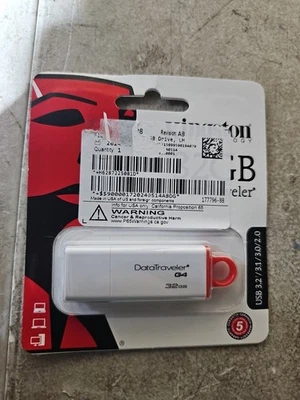 NEW Kingston DTIG4/32GB DataTraveler G4 USB 3.0 Flash Drive 32GB.   #s53 - Image 1 of 2