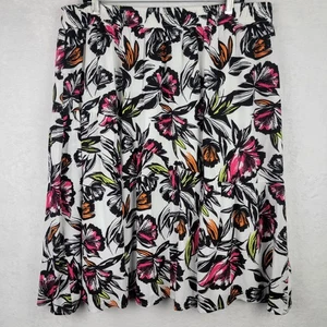 Whimsigoth Midi 18 20 Skirt Pull On Line Flare Casual Colorful Floral Fairy - Picture 1 of 7