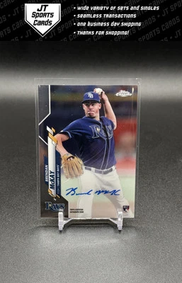 2020 Topps Chrome Brendan McKay RA-BM RC Auto | Tampa Bay Rays - Image 1 of 2
