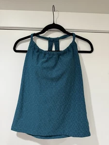 Prana Tank Top Womens Medium Teal Green Halter Bra Activewear Yoga Gym - Picture 1 of 8