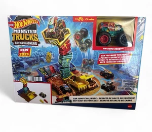 NUOVO Hot Wheels Monster Trucks Arena Smashers Demo Derby Car Jump Challenge - Foto 1 di 2