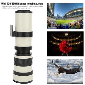 420-800mm Super Telephoto Zoom Lens Fit CANON EOS DSLR EF For Canon EOS Cameras - Picture 1 of 6