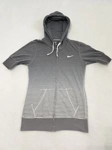 Nike Womens The Athletic Dept Full Zip Hoodie Sweatshirt Gray & Black Stripes XS - Picture 1 of 8