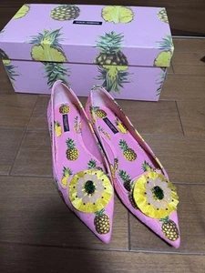 Zapatos de salón planos Dolce & Gabbana rosa con estampado de piña para mujer talla EU 38,5 US 8,5 - Imagen 1 de 3