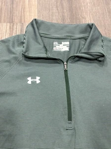 Under Armour Pullover Rigato Uomo Quarto Zip 1/4 Taglia XL Heat Gear Leggero - Foto 1 di 6