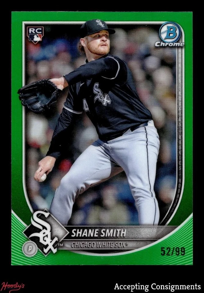 2025 Bowman Chrome Green Refractors #52 Shane Smith RC Rookie 52/99 WHITE SOX - Image 1 of 2