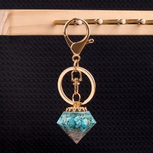 5 Stck. Natürlicher Türkis Bruchstein Harz Schlüsselanhänger Magie Reiki Heilung Chakra  - Bild 1 von 1