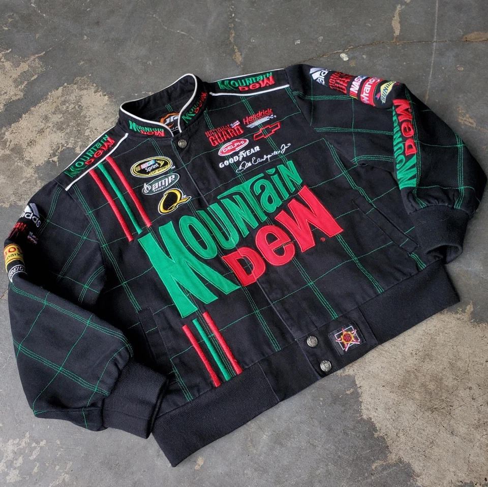 Chaqueta bordada JR Nation Youth L 9/10 Mountain Dew AMP Dale Jr NASCAR Foto 1 de 4