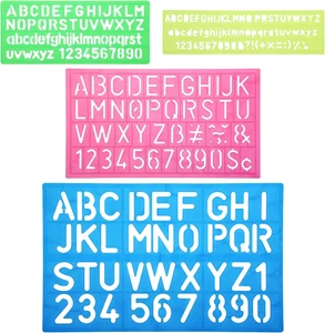 Molain Set di 4 Pezzi di Stencil per Lettere, Numeri in Plastica - Foto 1 di 8
