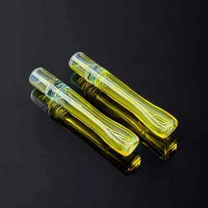 2x Glass Cigarette Holder Mouthpiece One Filter Hand 80mm Regular Cigar Pipes - Foto 1 di 12
