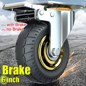 4 x Heavy Duty Industrial Swivel Castor Wheels with 2Brakes - 150mm up to 1000KG - Picture 1 of 15