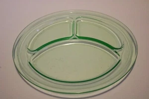 Vintage Depression Glass Divided Plate pale green - Picture 1 of 2