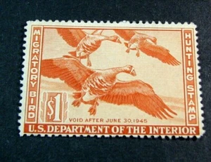 US Duck Stamps Scott# RW11 White-fronted Geese 1944 MNG L494 - Picture 1 of 2
