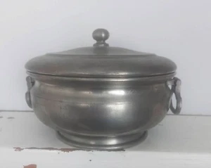 Vintage Scandia Tenn Lidded Bowl Pewter Mid Century Hand Crafted Karlsham E10 - Picture 1 of 11