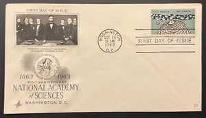 NATIONAL ACADEMY OF SCIENCES #1237 OCT 14 1963 WASHINGTON DC FIRST DAY COVER BX4 - Picture 1 of 1