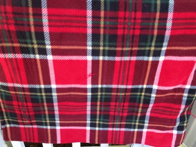 NEW FLEECE BLANKET-70" X 54"-TARTAN PLAID-TWO LAYERS-REVERSIBLE-SEWN EDGES - Image 1 of 4