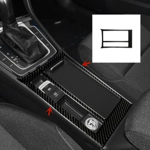 Real Carbon Fiber Center Water Cup Holder Panel Trim For VW Golf MK7 2014-2019 - Picture 1 of 10