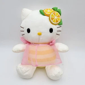 Sanrio Hello Kitty Nylon Stuffed Animal Plush with orange slice bow - Picture 1 of 7
