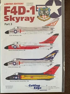 1/48 Cutting Edge DOUGLAS F4D SKYRAY Pt.3: *Colorful Schemes Decals for 4 OOP - Picture 1 of 2