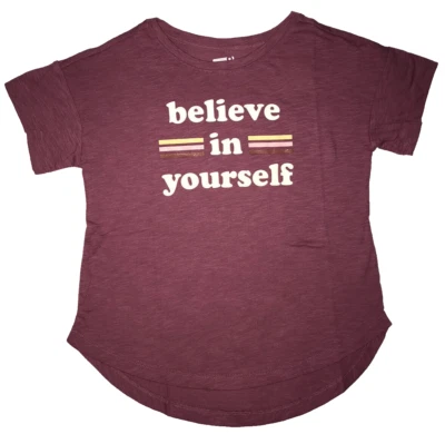 Crazy 8 By Gymboree Girls T-shirt size Raspberry 5-6 believe in yourself Nwt - Image 1 of 4