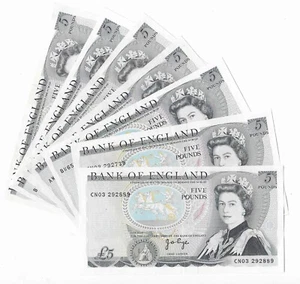 J.B. Page Wellington Five Pound £5 Banknote (Issued 1970's) Clean EF B336 - Picture 1 of 2
