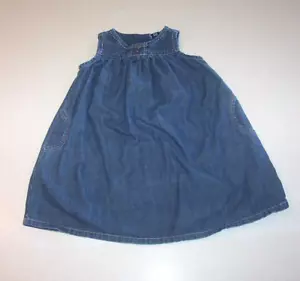 Infant Girl's Gap Blue Denim Cotton Dress 12-18 Months - Imagen 1 de 2