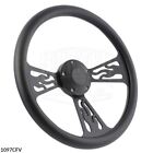 14" Flame Steering Wheel Carbon Fiber Vinyl Half Wrap with Horn for Club Cars
