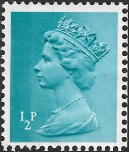 1972 Sg X842 ½p turquoise-blue (1 side band at left) MNH - Picture 1 of 2