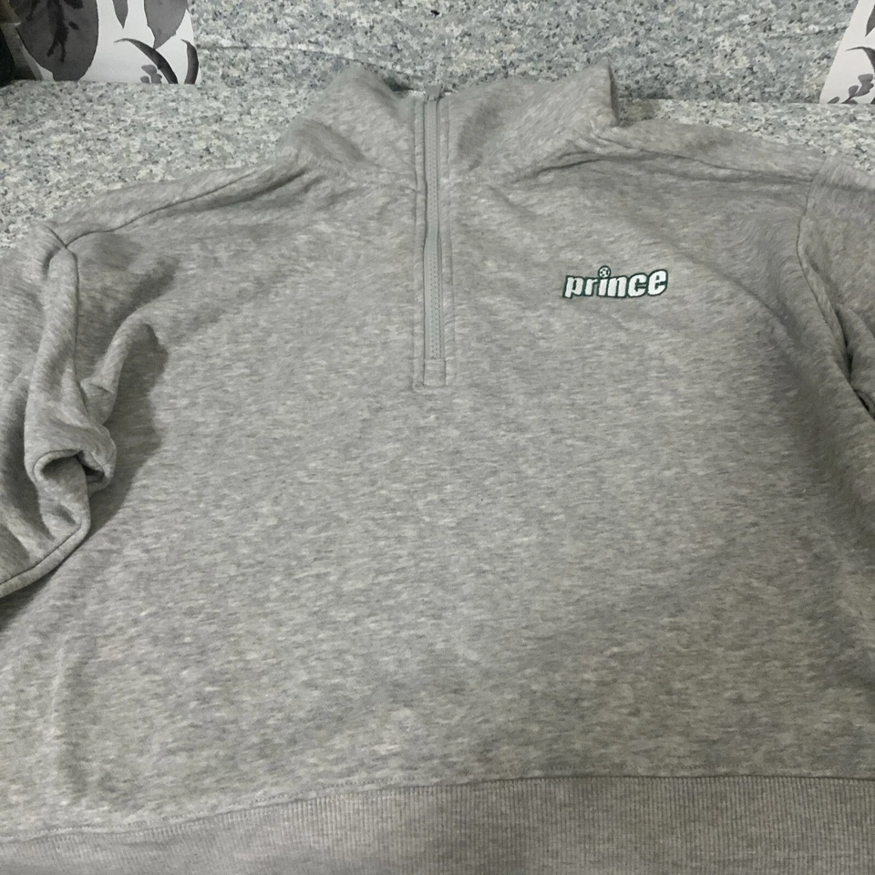 Women's Prince Pickleball French Terry 1/4 Zip Pullover Heather Gray M