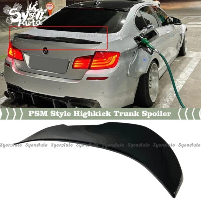 FITS 11-2017 BMW F10 5 SERIES & M5 GLOSS BLACK PSM STYLE HIGH KICK TRUNK SPOILER - Image 1 of 4