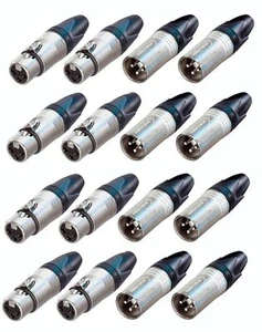 (8 Stück) Neutrik NC3MXX 3-Pin XLRM & NC3FXX 3-Pin XLRF Kabelhalterung - Nickel - Bild 1 von 1