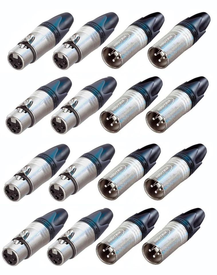 (8 CADA UNO) NEUTRIK NC3MXX 3 pines XLRM y NC3FXX 3 pines XLRF montaje en cable - níquel Foto 1 de 1