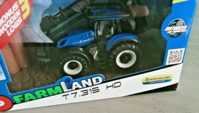 Burago 1:32 - Trattore New Holland T7.315 HD con caricatore per tronchi - Immagine 1 di 4
