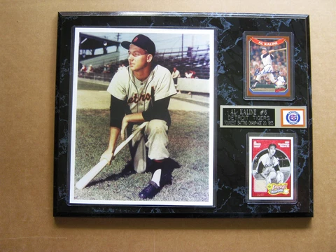 Detroit Tigers  Al Kaline Youngest batting Champ autograph signed Photo Plaque! Cover