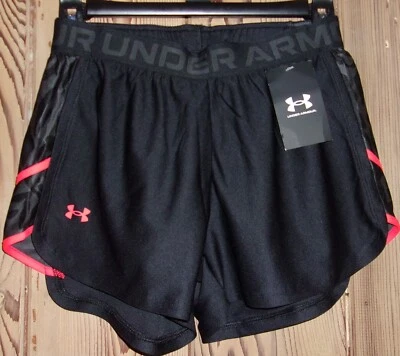 UNDER ARMOUR Waistband Junior Shorts BLACK & ORANGE Size: X-SMALL NWT $25 - Image 1 of 3