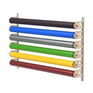 6-Roll Metal Rail Rack for Vinyl Roll Media, Height Adjustable Rod-Free Bracket - Picture 1 of 6