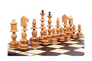 The Alcazar Chess Set an Unique Hand Crafted Wood Chess Pieces with a 5 inch ... - Picture 1 of 8