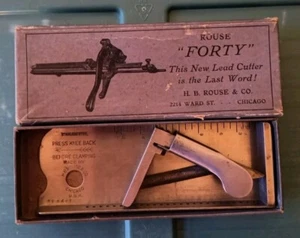 Vintage Rouse "Forty" Stainless Lead and Rule Cutter Letterpress plus Other - Picture 1 of 2