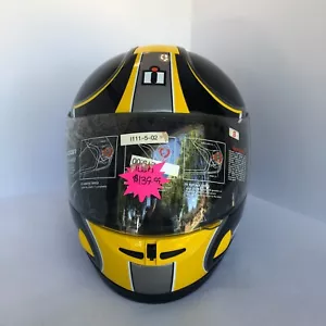 Icon Alliance MOTORCYCLE Helmet Black/Yellow Size Small - Picture 1 of 9