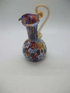 VINTAGE ONE HANDLE MURANO PITCHER 5 inches Tall Gold Fleck handle - Picture 1 of 7