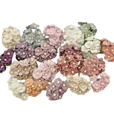 200 MIXED 3 Sizes Cottage Paper Flower Wedding Crafts Scrapbook (A-3S/Kit1) - Image 1 of 3