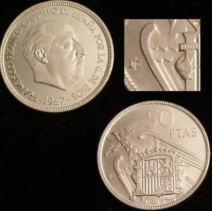 *GUTSE* FRANCO-1, 50 PESETAS 1957*70, PLUS, DE LA TIRA DE 1970, PRUEBA, ESCASA. - Picture 1 of 3