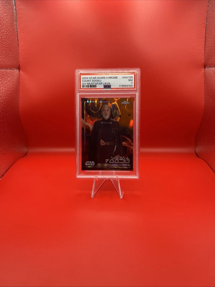 2024 TOPPS STAR WARS CHROME COUNT DOOKU AV-MUSTAFAR LAVA 7/10 PSA 7 - Image 1 of 2