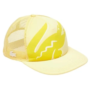 Lacoste Truckermütze Kappe Krokodil Druckknopflasche verstellbar gelb Mesh Erwachsene Einheitsgröße NEU - Bild 1 von 6